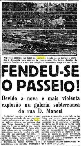 Duas explosões no mesmo bueiro.